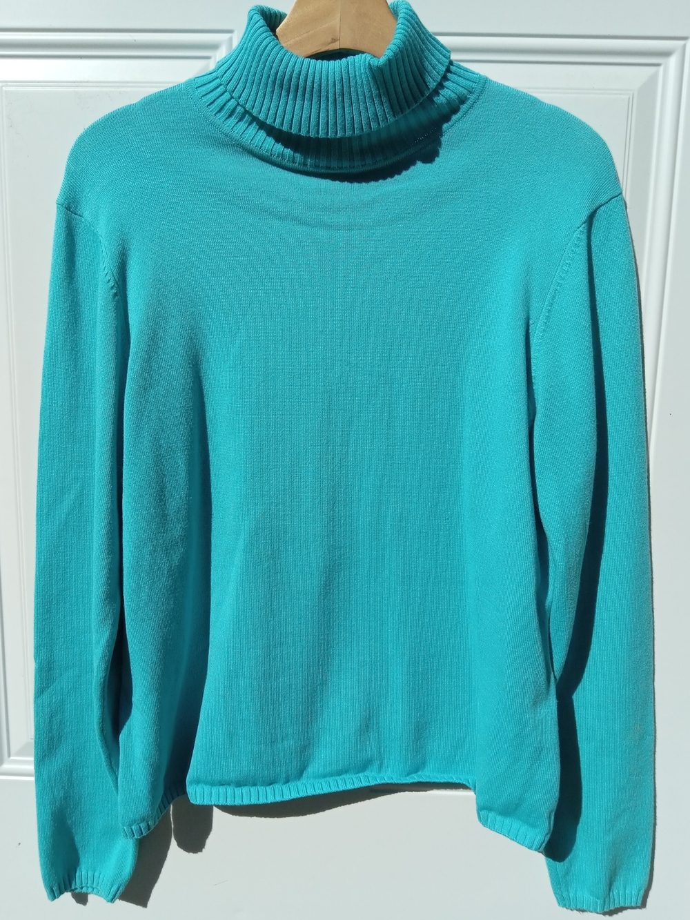 Talbots Turtleneck Knit Sweater Turquoise Size Large